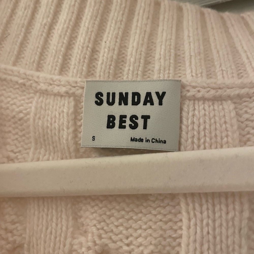Sunday Best Sweater Women's Cream Cable Knit- Sunday Best Aritzia - Picture 2 of 2